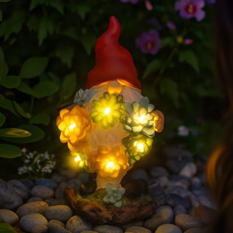 Image of ILFD Group Ltd Solar Gonk Garden Ornament 22Cm / 8.5"