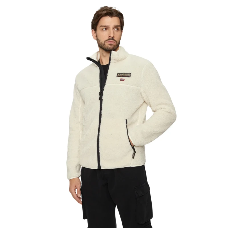 Image of Debenhams Debenhams Men Tynik Sherpa Full Zip Fleece White Heron in ecru Size: 2X-large ecru XXL Male 195440931134