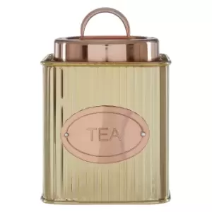 Image of Tea Canister in Gold Stripe