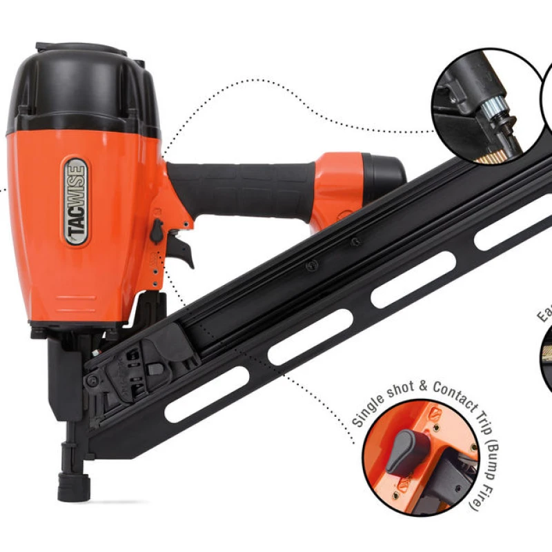 Image of Tacwise Kdh90V Air Angled Strip Nail Gun 34 Degree 90mm Pneumatic Nailer 2Nd Fix
