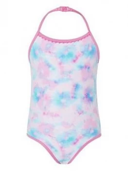 Image of Accessorize Girls Tie Dye Printed Swimsuit - Pink