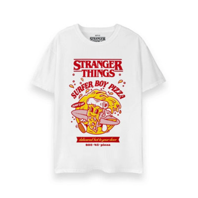 Image of Stranger Things Stranger Things Short Sleeved T-Shirt in White Size: Small White S Unisex 5063203037193