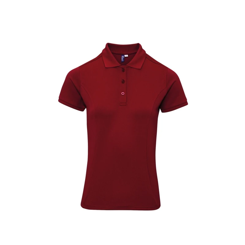Image of Premier Womens Coolchecker Plus Piqu Polo With CoolPlus in Burgundy Size: XS Burgundy Female XS