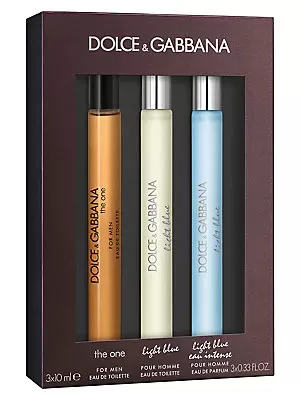 Image of Dolce & Gabbana Gift Set 10ml The One Eau de Toilette +10 ml Light Blue Pour Homme Eau de Toilette + 10ml Light Blue Eau Intense Pour Homme Eau de Par