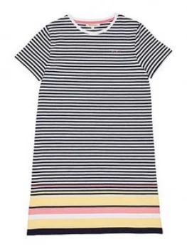 Image of Barbour Girls Harewood Stripe Dress - Stripe, Size 8-9 Years, Women