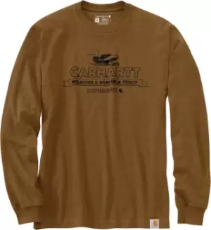Image of Carhartt Super Dux Graphic Longsleeve Shirt, brown Size M brown, Size M