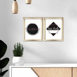 Image of 2ACT-003 Multicolor Decorative Framed MDF Painting (2 Pieces)