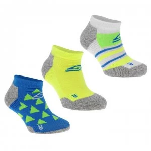 Image of Skechers Performance Divison Low Cut Socks Pack of 3 Junior Boys - Blue/Multi