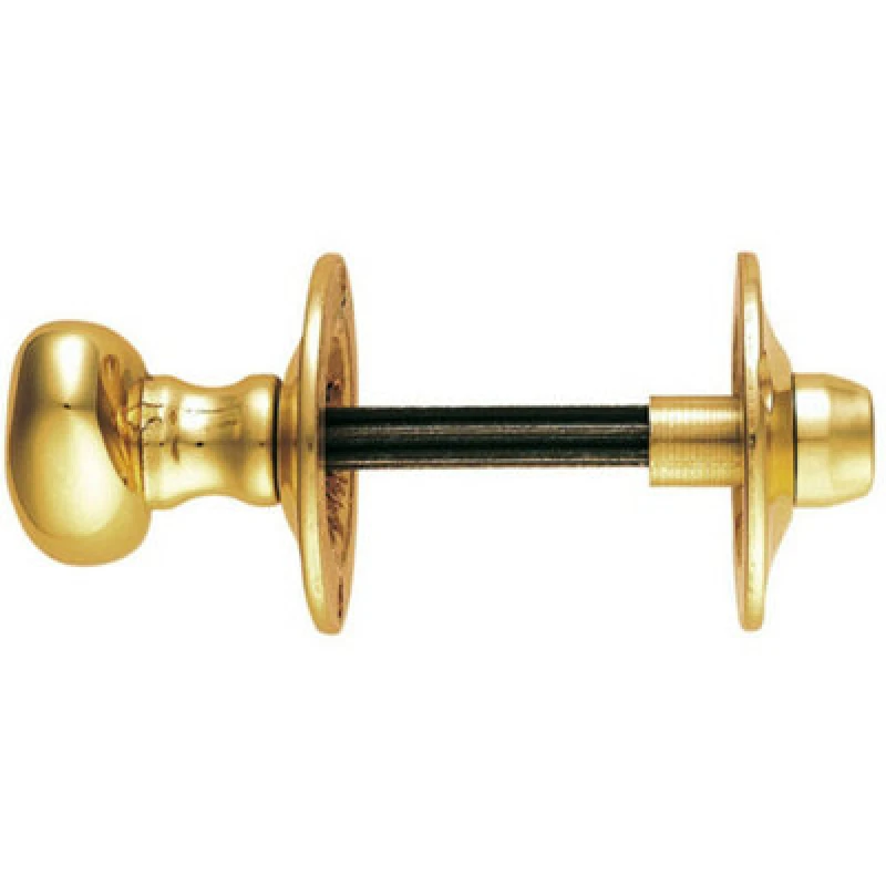 Image of Loops Oval Thumbturn Lock With Coin Release Handle 32 70mm Spindle Polished Brass Metallics unisex