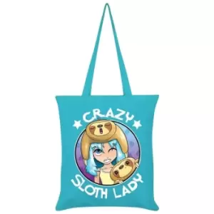 Image of Grindstore Crazy Sloth Lady Tote Bag (One Size) (Azure Blue) - Azure Blue