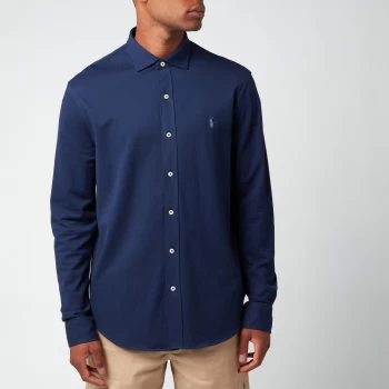 Image of Polo Ralph Lauren Mens Custom Fit Mesh Oxford Shirt - Newport Navy - S