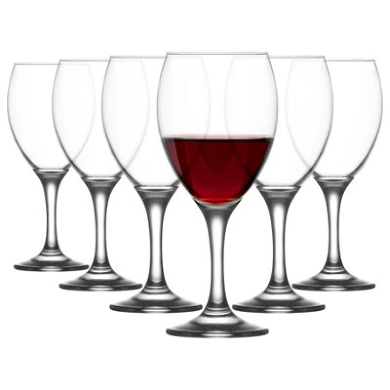 Image of LAV Empire Red Wine Glasses - 455ml - Pack of 6 Clear unisex
