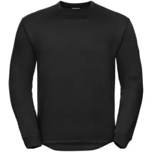 Image of Russell Workwear Mens Crew Neck Set In Sweatshirt Top (M) (Black)