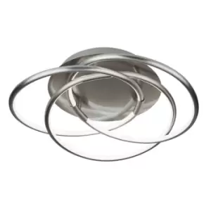 Image of Searchlight Magic - Integrated LED 3 Light Flush Satin Silver, White, Silver