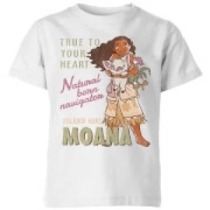 Image of Moana Natural Born Navigator Kids T-Shirt - White - 3-4 Years