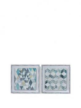 Image of Graham & Brown Set Of 2 Nostalgic Geos Framed Canvas