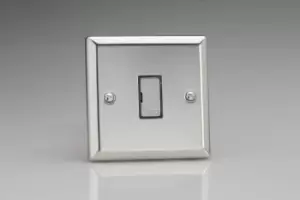 Image of Varilight Classic 1 Gang 13A Unswitched Fused Spur with Decorative Inserts - Mirror Chrome - XC6UD