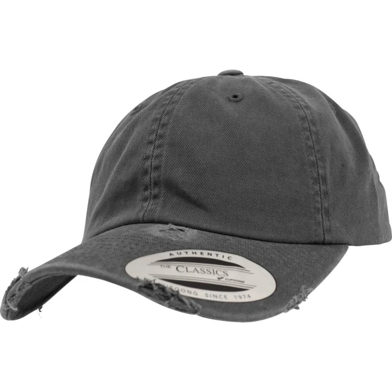 Image of Flexfit by Yupoong Mens Low Profile Destroyed Cap in Dark Grey Dark Grey Male One Size