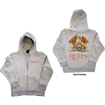 Image of Queen - Classic Crest Back Print Unisex Medium Hoodie - Grey