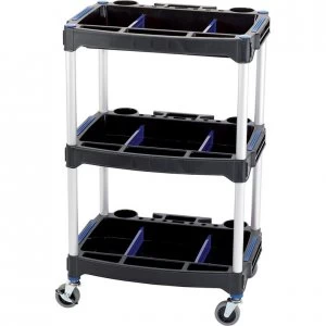 Image of Draper 3 Shelf Trolley Black / Silver