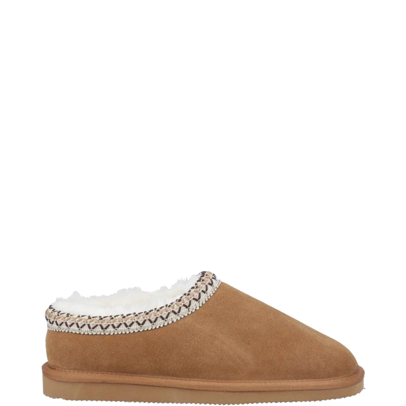 Image of Cotswold Womens Foxmoor Slip On Sheepskin Slippers - UK 7 Brown female GDE2813TAN7