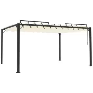 Image of Gazebo with Louvered Roof 3x4 m Cream Fabric and Aluminium vidaXL - Cream