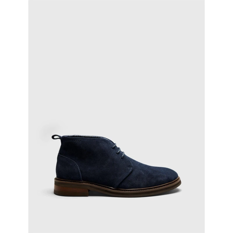 Image of Pretty Green Mens Handley Chukka Boots Navy male 7 (41)