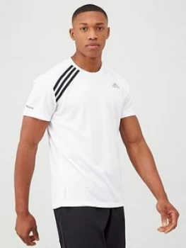Image of Adidas Own The Run 3S Shoulder T-Shirt - White