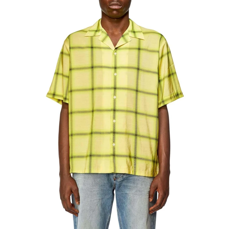 Image of Diesel S-Nabil-Check Shirt Green male S