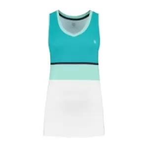 Image of HYPERCOURT STRIPE TOP ARUBA Blue / ALGIERS Blue / White - S