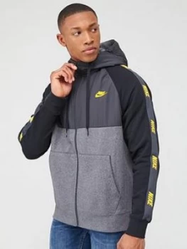 Image of Nike Hybrid Taped Full Zip Hoodie - Grey