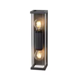 Image of Claire Modern 36cm Twin Wall Lantern Light Outdoor - 2xE27 - IP54 - Anthracite