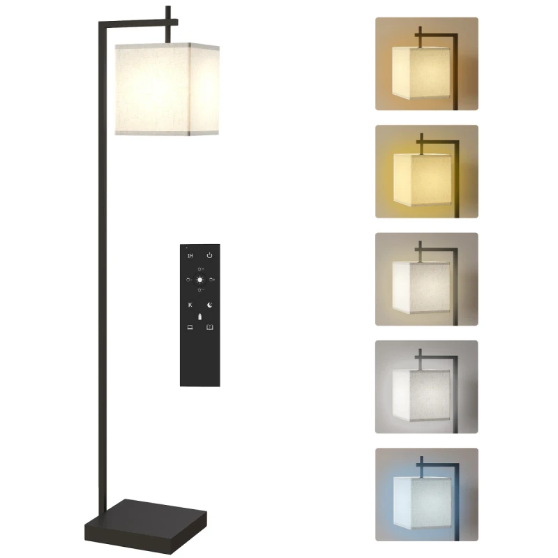 Image of HOMCOM HOMCOM 66" Modern Floor Lamp for Living Room with 10 Brightness Levels in Black One Size Unisex 5063603435438