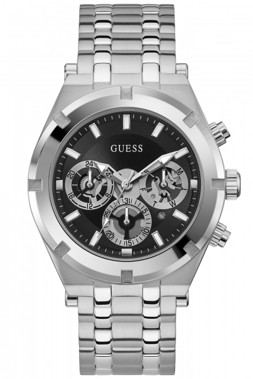 Image of Guess Black And Silver Continental' Fashion Watch - GW0260G1