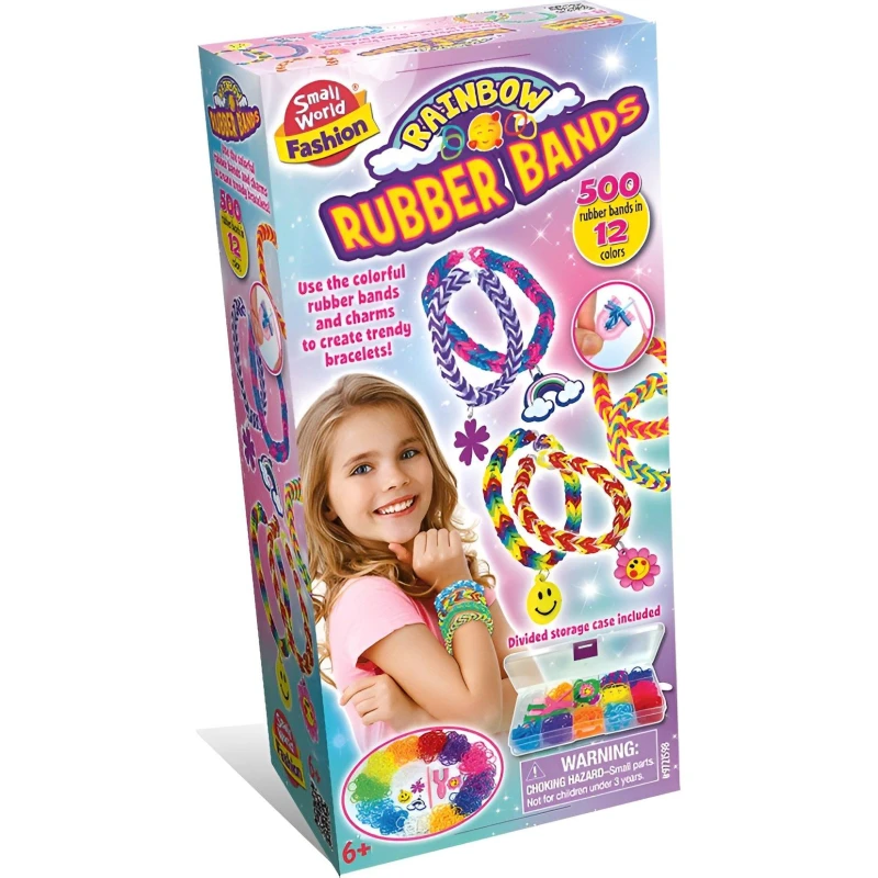 Image of Small World Toys Rainbow Rubber Bands Multi unisex One Size