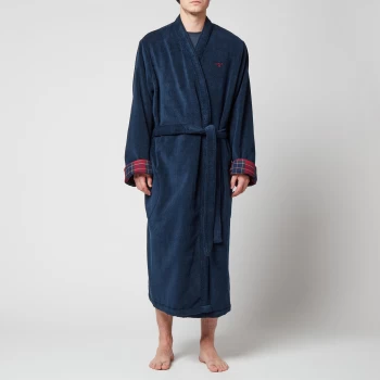 Image of Barbour Lounge Mens Lachlan Dressing Gown - Navy - S/M