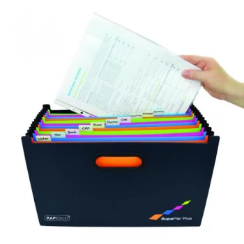 Image of Rapesco Supafile Plus Expanding File A4 Assorted 1552