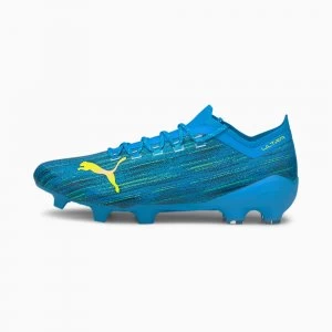 Image of Womens PUMA Ultra 1.2 FG/AG Football Boots, Blue/Yellow Alert, size 7.5, Shoes