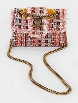 Image of Kurt Geiger London Tweed Mini Kensington Cross Body Bag - Orange