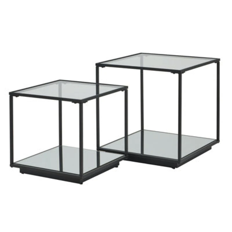 Image of Lennox Black Framed Set Of 2 Side Tables