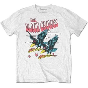 Image of The Black Crowes - Flying Crowes Unisex Medium T-Shirt - White