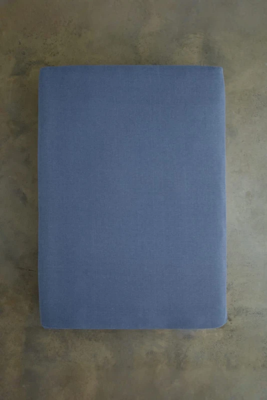 Image of Deyongs Deyongs Southwick Melange Look Fitted Sheet - Smooth, Soft & Breathable in Blue Size: Double Blue Double Unisex 5054990144157