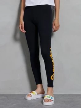Image of Superdry Core Logo Graphic Leggings, Black, Size 6, Women