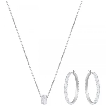 Image of Ladies Swarovski Silver Plated Stone Earring & Necklace Set