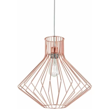 Image of Ideal Lux Lighting - Ideal Lux Ampolla - 1 Light Wire Ceiling Pendant Copper, E27