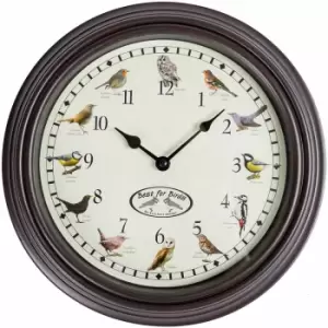 Image of Homescapes - Singing Bird Song Quartz Wall Clock - Multicolour