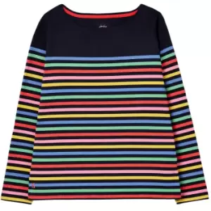 Image of Joules Womens Harbour Long Sleeve Jersey Top AW22 Navy Multi Lurex Stripe 10