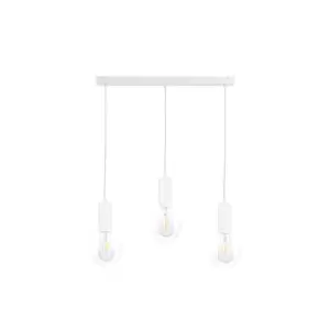 Image of Verre Bar Pendant Ceiling Light White, 60cm, 3x E27