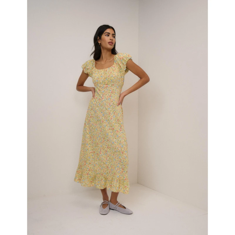 Image of Nobodys Child NC Jemima Midi Dress Yellow female 14 (L)