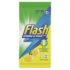 Image of Flash Wipes Lemon Anti Bac 60-120 Wipes
